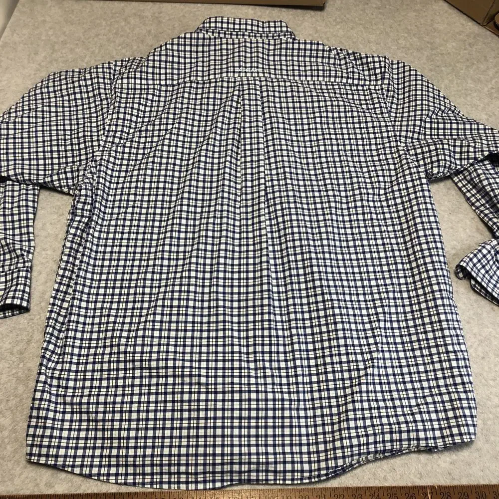 Ariat Pro Series Shirt Mens 2XL Blue White Checked Button Down Western Workwear - Picture 12 of 14
